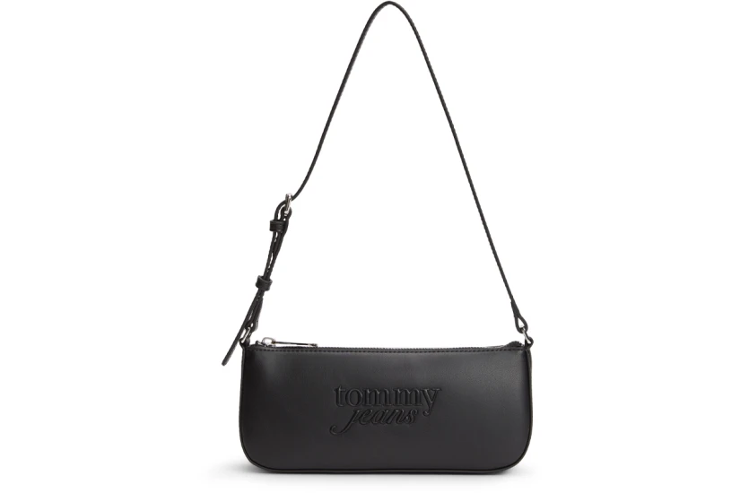 Tommy Jeans Essential Logo Γυναικεία Τσάντα Ώμου Μαύρη
