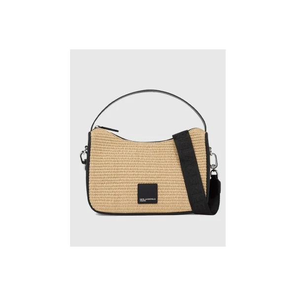 Karl Lagerfeld Logo Woven Raffia Mini Hobo Τσάντα Ώμου-Χειρός (B2W30115 106)