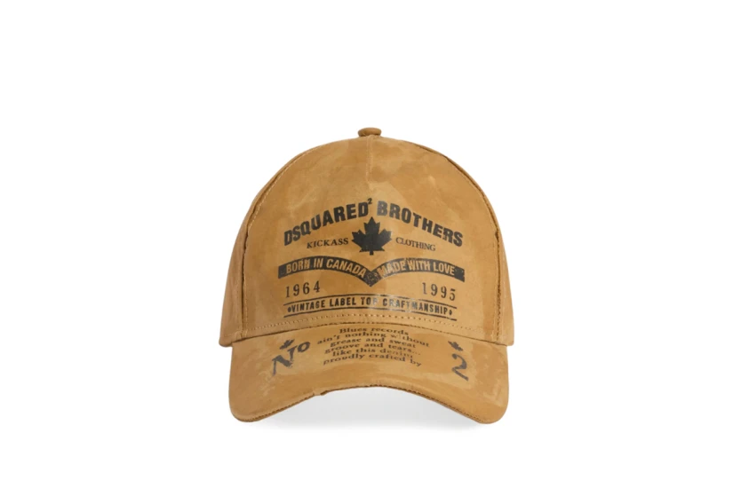 Dsquared2 Vintage Baseball Καπέλο Snapback Κάμελ, Μαύρο