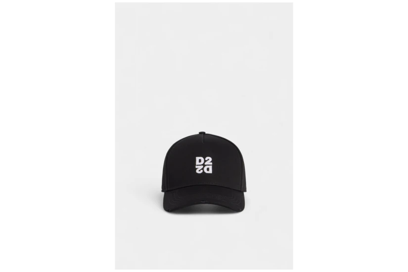 Dsquared2 D2 Upside Down Unisex Baseball Καπέλο Strapback Μαύρο, Λευκό