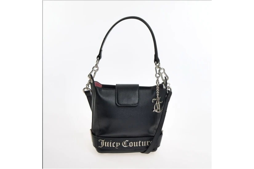 Juicy Couture Jasmine Medium Γυναικεία Τσάντα Ώμου Μαύρη, Ασημί