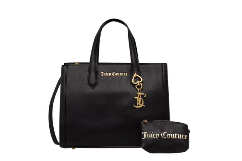 Juicy Couture Lily Medium Γυναικεία Τσάντα Tote Μαύρη, Χρυσή