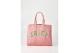 Juicy Couture Daisy Canvas L. Τσάντα Shopper Ροζ, Πράσινο