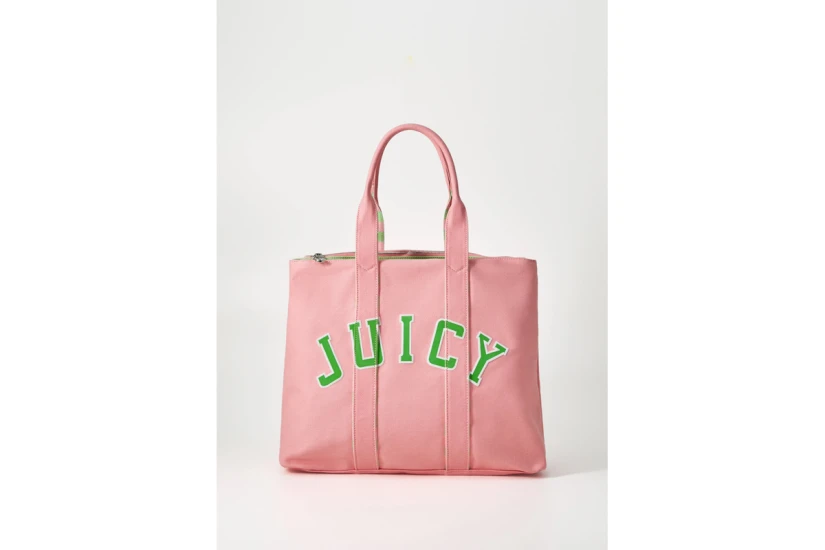 Juicy Couture Daisy Canvas L. Τσάντα Shopper Ροζ, Πράσινο