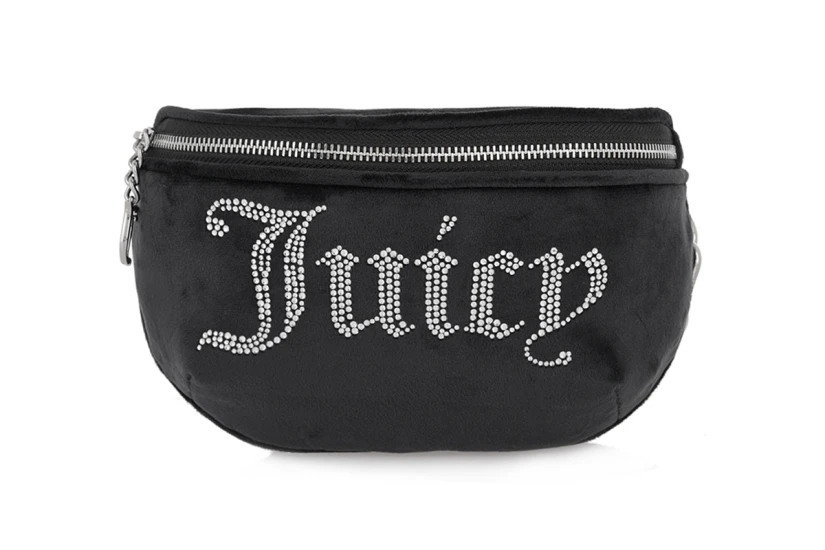 Juicy Couture Kimberly Τσαντάκι Μέσης Μαύρο, Ασημί
