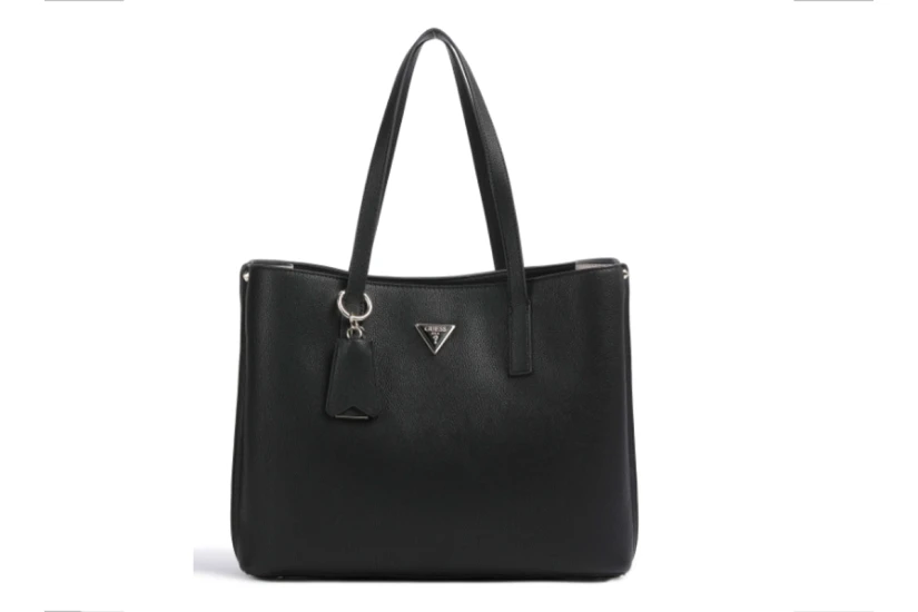 Guess Meridian Triangle Logo Τσάντα Shopper Μαύρη