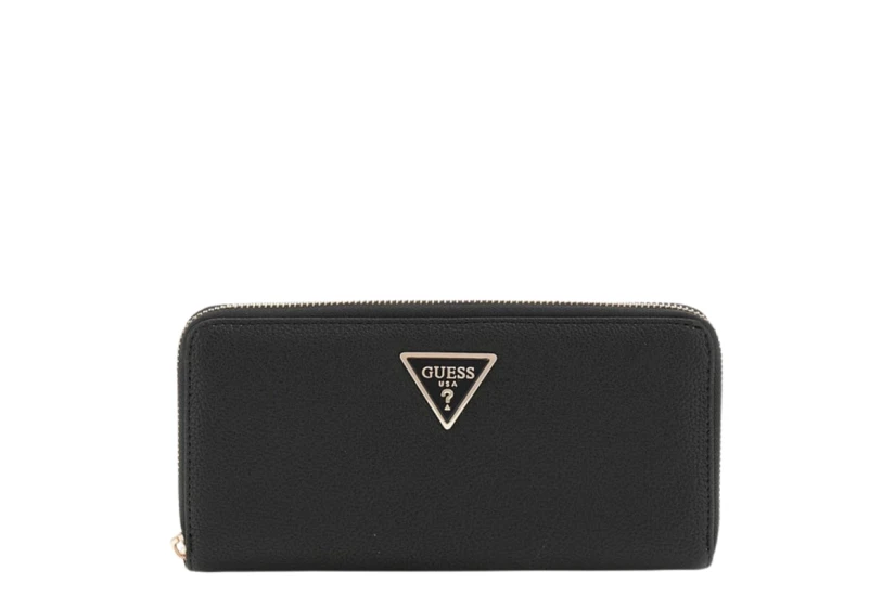 Guess Laurel Triangle Logo Maxi Γυναικείο Πορτοφόλι Μαύρο