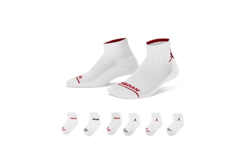 Jordan Cushioned Κοντές Kάλτσες Λευκές 6 Ζευγάρια