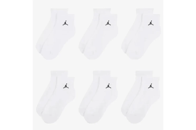 Jordan Everyday Essentials Κοντές Κάλτσες Λευκές 6 Ζευγάρια