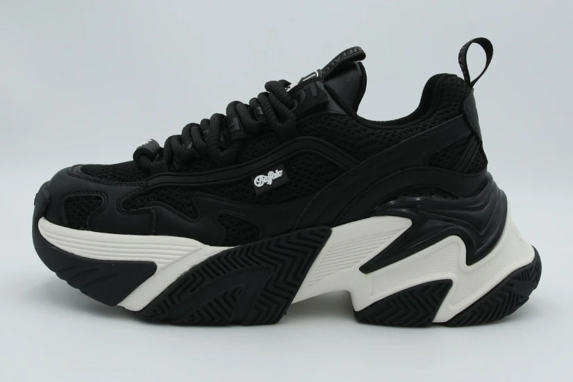 Buffalo Fion One Γυναικεία Sneakers Μαύρα, Λευκά