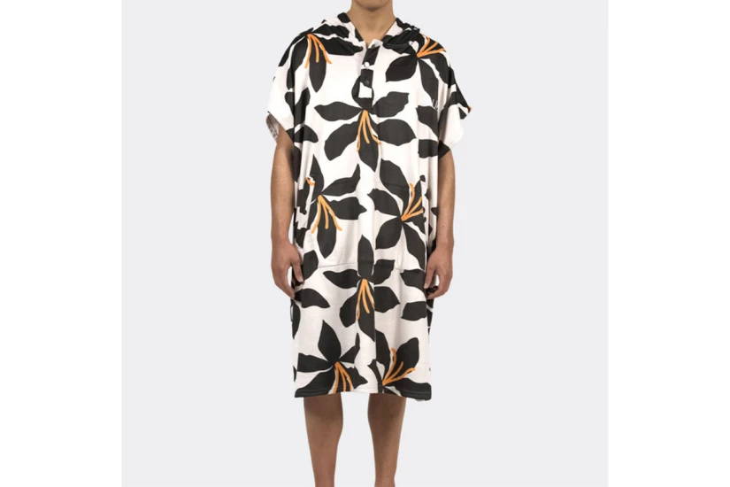Bee Unusual Dark Lilly Changing Unisex Πόντσο Εκρού, Μαύρο, Πορτοκαλί