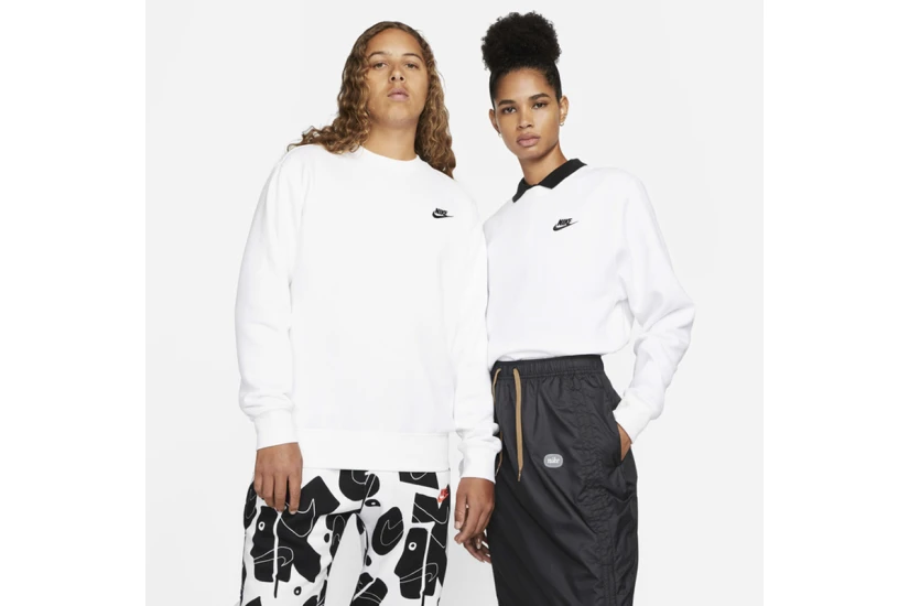 Nike Sportswear Club Fleece Ανδρική Μακρυμάνικη Μπλούζα Λευκή