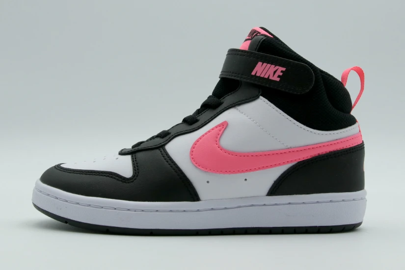 Nike Court Borough Mid 2 Παιδικά Sneakers Μαύρα, Ροζ, Λευκά