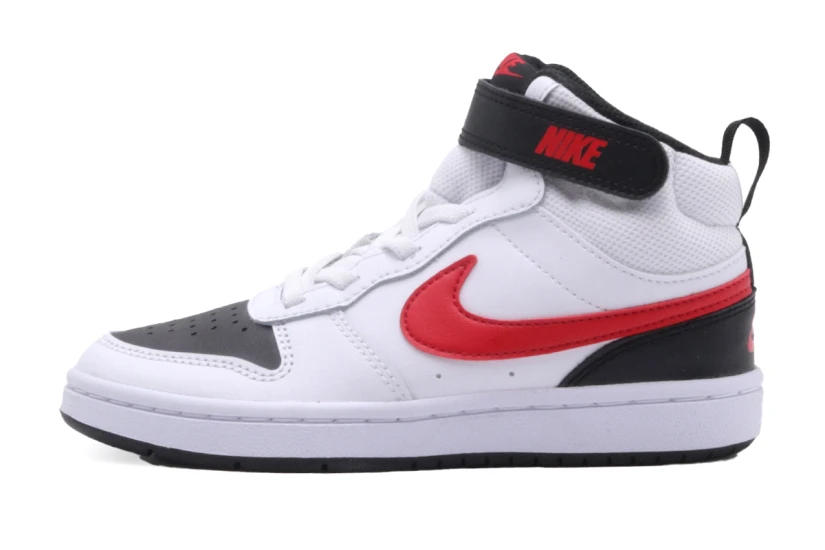 Nike Court Borough Mid 2 Παιδικά Sneakers Λευκά, Μαύρα, Κόκκινα
