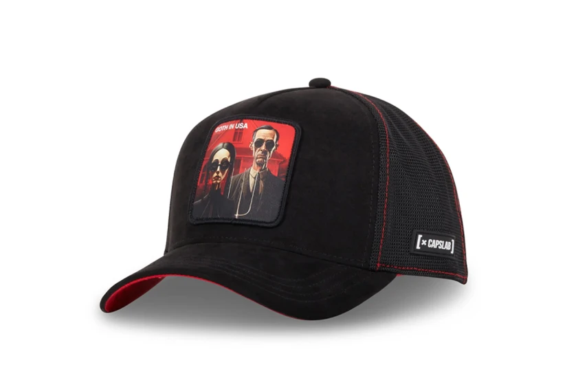Capslab Goth In America Trucker Καπέλο Snapback Μαύρο, Κόκκινο