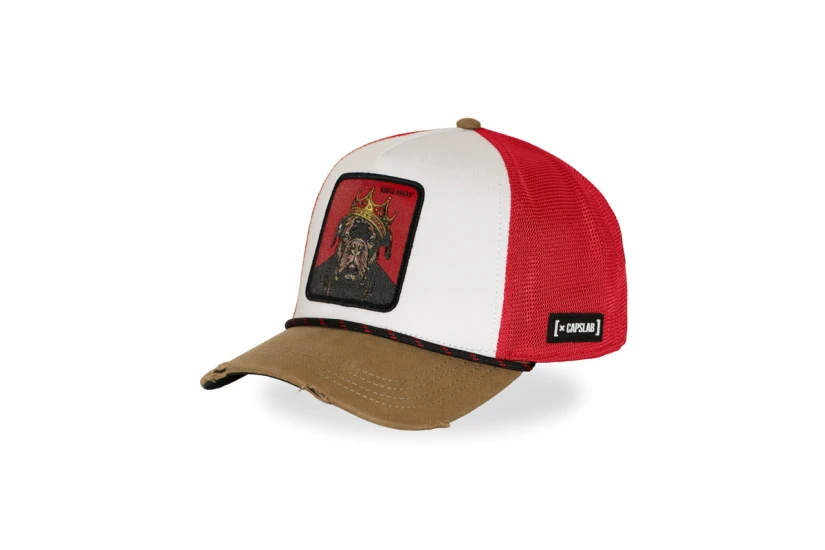 Capslab Trucker Καπέλο Snapback Κόκκινο, Λευκό, Καφέ