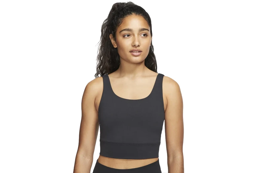 Nike Yoga Luxe Infinalon Γυναικείο Αμάνικο Crop Top Μαύρο