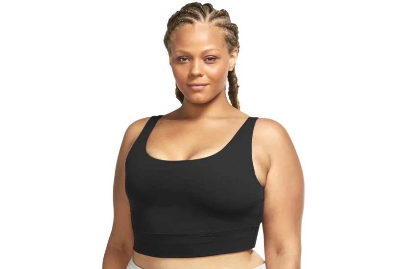 Nike Yoga Luxe Infinalon Dri-FIT Γυναικείο Αμάνικο Crop Top Μαύρο