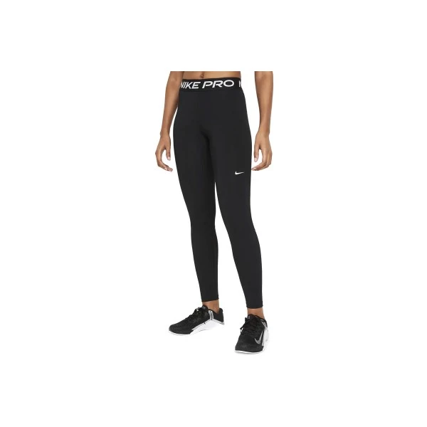 Nike Pro Mid-Rise Mesh-Panelled Κολάν Μακρύ Γυναικείο (CZ9779 010)
