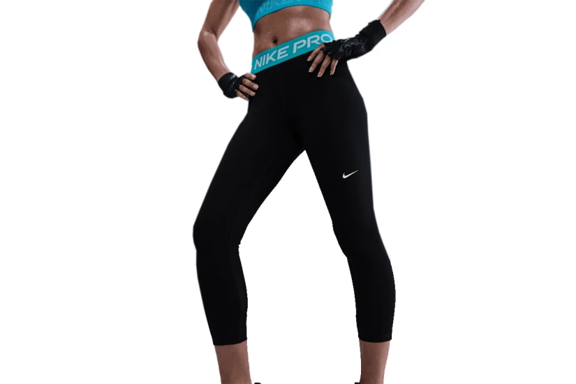 Nike Pro Γυναικείο Αθλητικό Κάπρι Κολάν Μαύρο, Άκουα