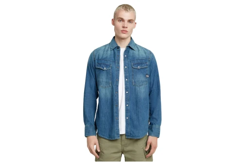 G-Star Slim Denim Shirt Πουκάμισο Μακρυμάνικο Ανδρικό (D23616-D252-D691 FADED CRICKET)