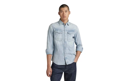 G-Star Slim Denim  Πουκάμισο Μακρυμάνικο Ανδρικό (D23616-D252-G342 SUN FADED BLU)
