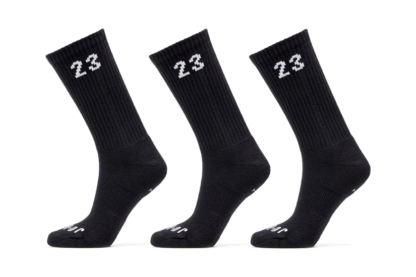 Jordan Essentials Ψηλές Κάλτσες Μαύρες 3 Ζευγάρια