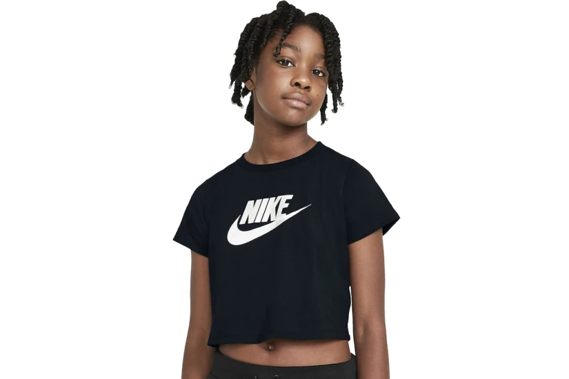 Nike Futura Παιδική Κοντομάνικη Crop Top Μπλούζα Μαύρη