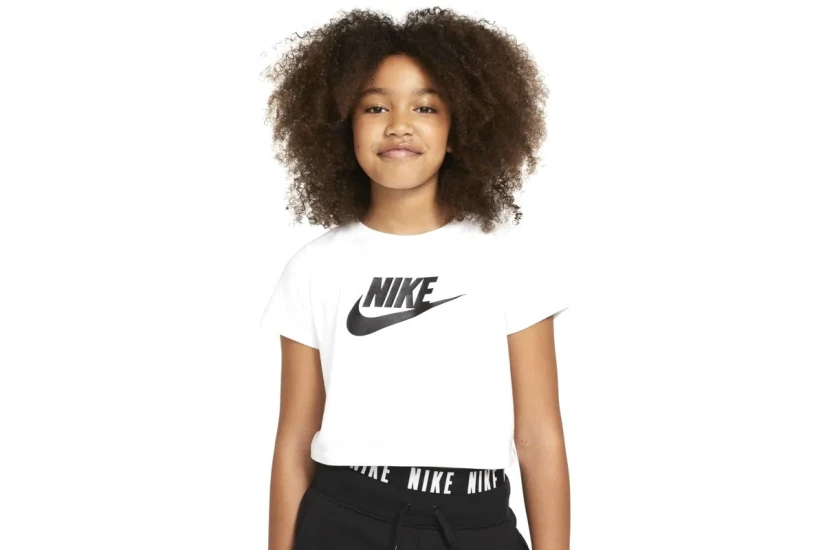 Nike Futura Παιδική Κοντομάνικη Crop Top Μπλούζα Λευκή