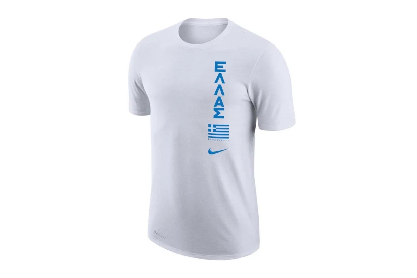 Nike Dri-FIT Εθνική Ελλάδος Ανδρικό Κοντομάνικο T-Shirt Λευκό
