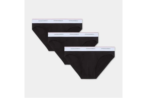 Dsquared2 Basic Cotton Stretch Εσώρουχο Σλιπ 3-Τεμάχια (DCX300060 00114)