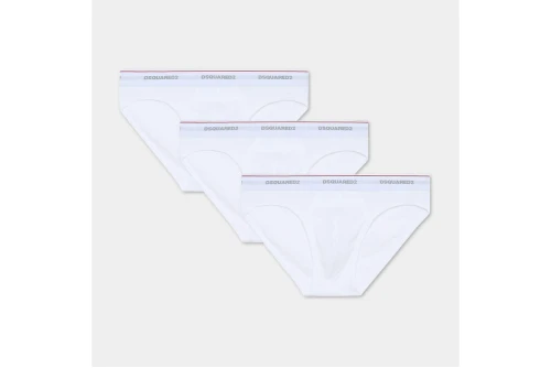 Dsquared2 Basic Cotton Stretch Εσώρουχο Σλιπ 3-Τεμάχια (DCX300060 98413)