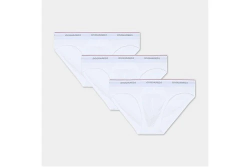 Dsquared2 Basic Cotton Stretch Εσώρουχο Σλιπ 3-Τεμάχια (DCX300060 98414)