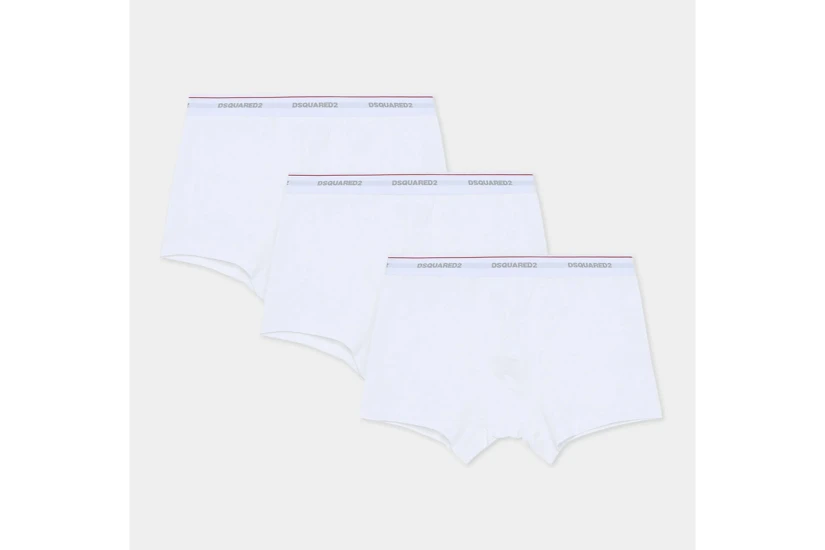 Dsquared2 Basic Ανδρικά Εσώρουχα Boxer Λευκά Medium 3 Τεμάχια