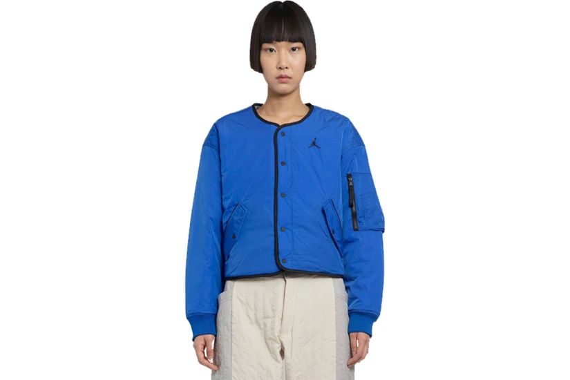 Jordan Essentials Flight Γυναικείο Jacket Διπλής Όψης Μπλε, Γκρι