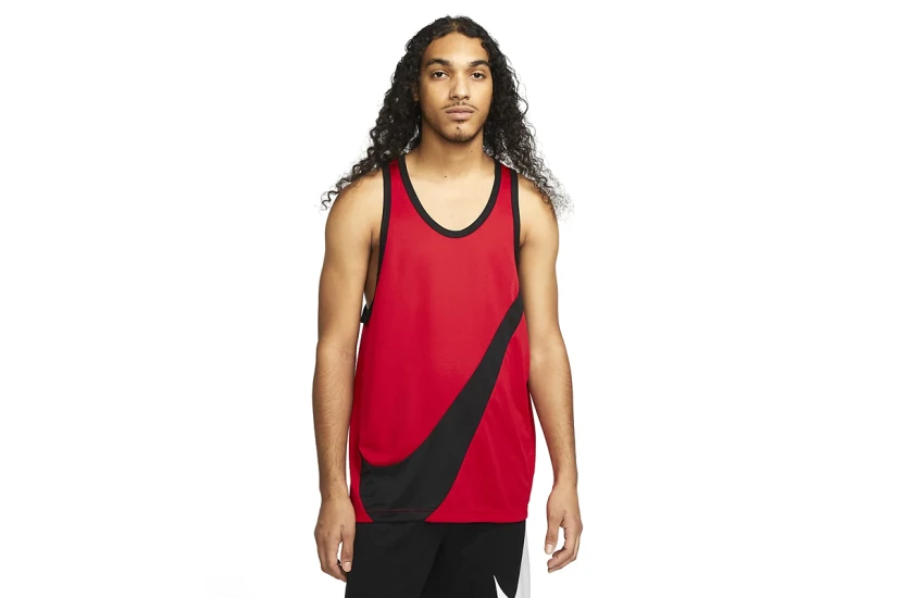 Nike Dri-FIT Basketball Crossover Ανδρική Αμάνικη Μπλούζα Κόκκινη, Μαύρη