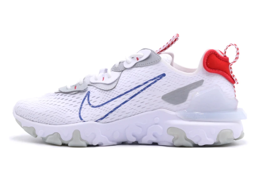 Nike React Vision Ανδρικά Sneakers Λευκά, Κόκκινα, Μπλε, Γκρι