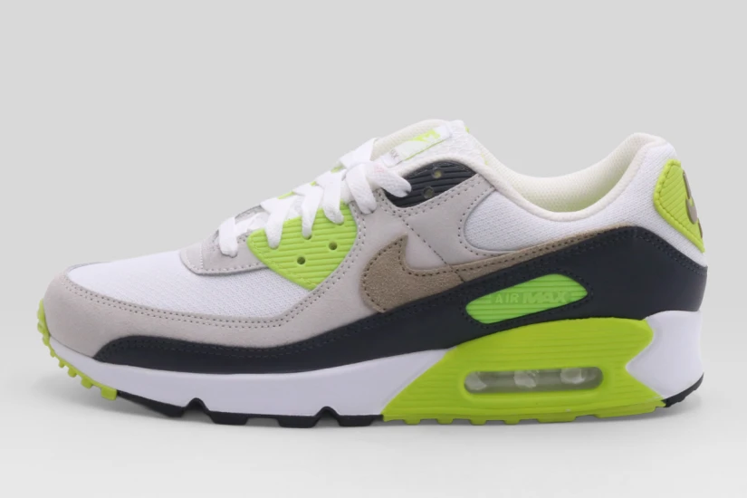 Nike Air Max 90 Ανδρικά Sneakers Λευκά, Λαχανί, Γκρι