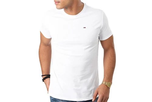 Tommy Jeans Flag Extra Slim Jersey T-Shirt Ανδρικό (DM0DM04411 100)