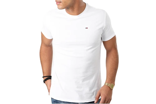 Tommy Jeans Flag Extra Slim Jersey T-Shirt Ανδρικό (DM0DM04411 100)