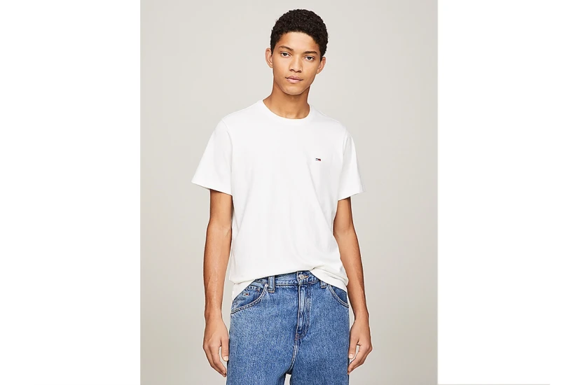 Tommy Jeans Ανδρικό Κοντομάνικο T-Shirt Λευκό