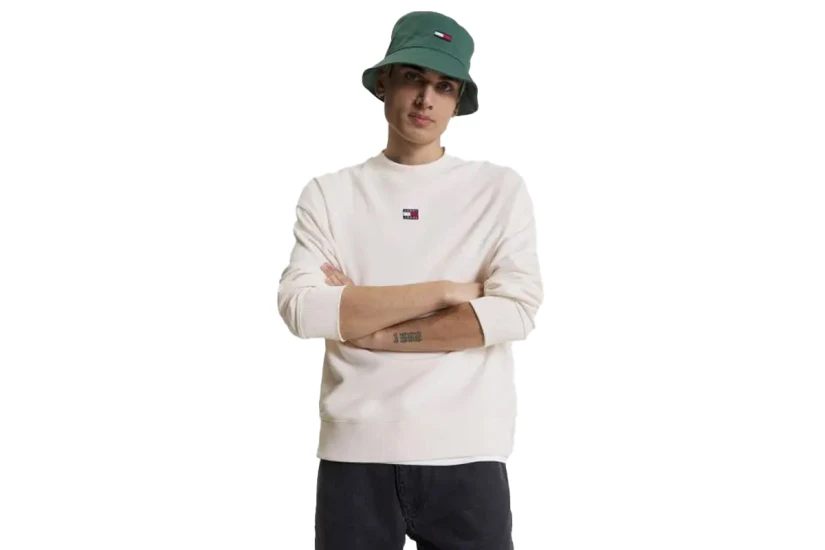 Tommy Jeans Tjm Rlx Xs Badge Crew Μπλούζα Με Λαιμόκοψη Ανδρική (DM0DM16370 YBH)