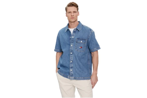 Tommy Jeans Denim Ss Overshirt Πουκάμισο Κοντομάνικο Ανδρικό (DM0DM18957 1A4)