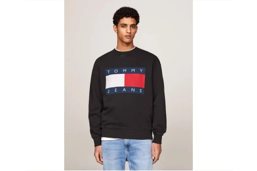 Tommy Jeans Relaxed Big Flag Μπλούζα Με Λαιμόκοψη Ανδρική (DM0DM19222 BDS)
