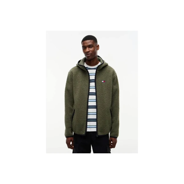 Tommy Jeans Badge Teddy Ζακέτα Sherpa Ανδρική (DM0DM19224 M04)