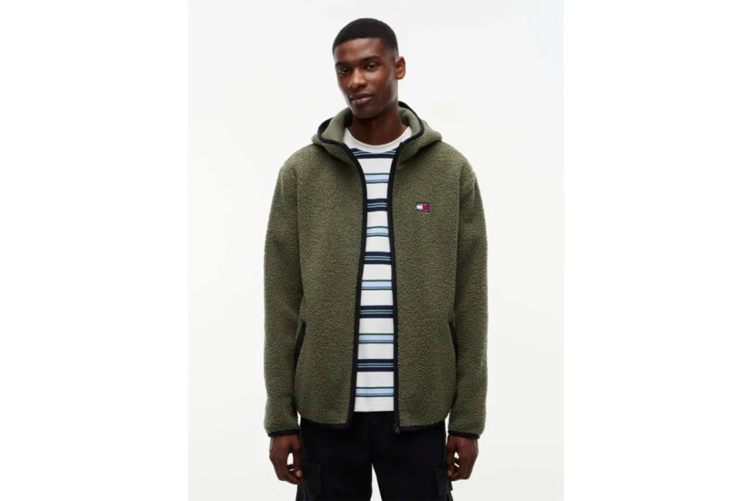 Tommy Jeans Badge Teddy Ζακέτα Sherpa Ανδρική (DM0DM19224 M04)