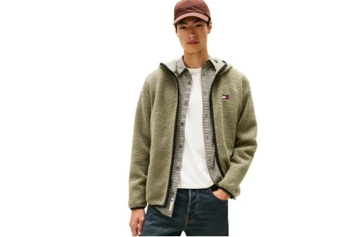Tommy Jeans Teddy Zip-Thru Ζακέτα Sherpa Ανδρική (DM0DM19224 M1L)