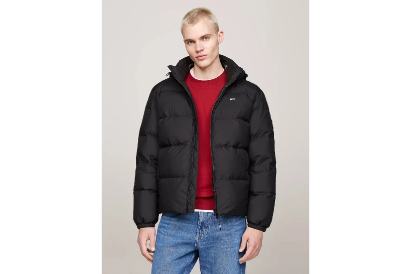 Tommy Jeans Water Repellent Down Hooded Ανδρικό Puffer Μπουφάν με Κουκούλα