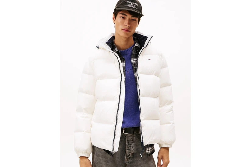 Tommy Jeans Water Repellent Down Hooded Ανδρικό Puffer Μπουφάν με Κουκούλα