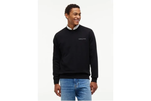 Tommy Jeans Linear Logo Embroidery Fleece Μπλούζα Με Λαιμόκοψη Ανδρική (DM0DM20249 BDS)